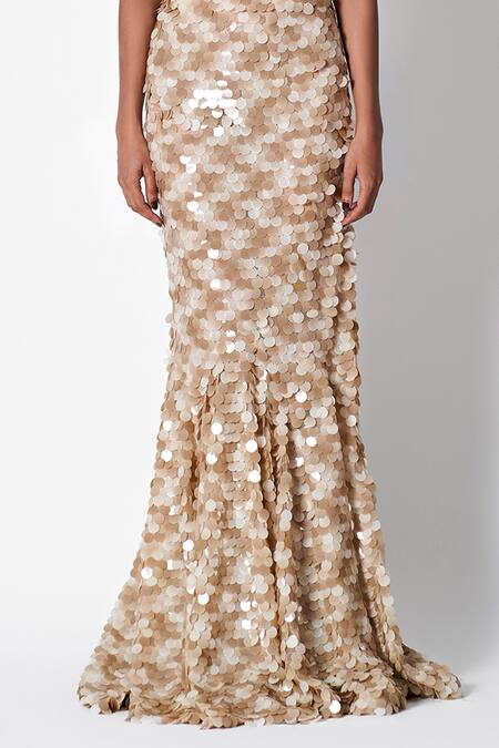 Buy 431-88 By Shweta Kapur Gold Sequins Embellished Marina Mermaid Skirt Online at Aza Fashions Buy_431-88 By Shweta Kapur_Gold Sequins Embellished Marina Mermaid Skirt _Online_at_Aza_Fashions