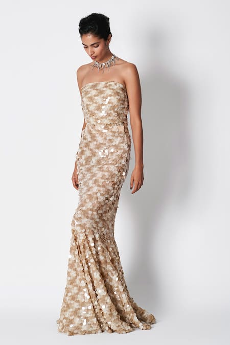 431-88 by Shweta Kapur Ombre Sequin Embroidered Tube 