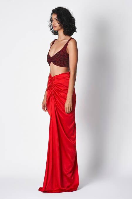 Buy 431-88 By Shweta Kapur Red Beads Hand Embroidered Tea Blouse Online at Aza Fashions Buy_431-88 By Shweta Kapur_Red Beads Hand Embroidered Tea Blouse _Online_at_Aza_Fashions