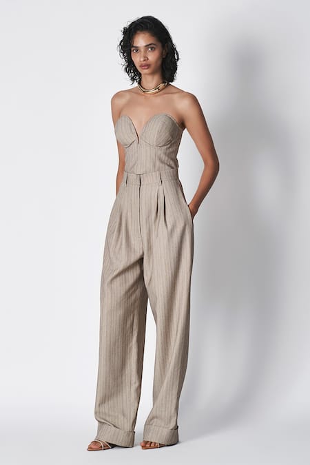 431-88 by Shweta Kapur Stripe Pattern Tux Pant 