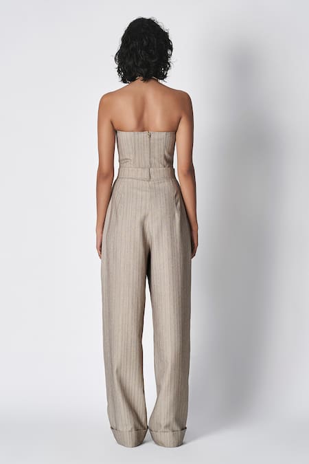 431-88 By Shweta Kapur Stripe Pattern Tux Pant