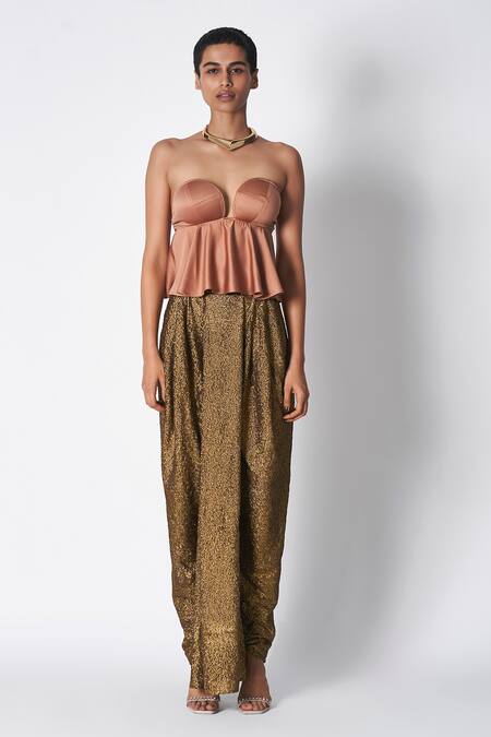 431-88 By Shweta Kapur_Green Sequins Shimmer Embellished Draped Vg Dhoti _Online_at_Aza_Fashions