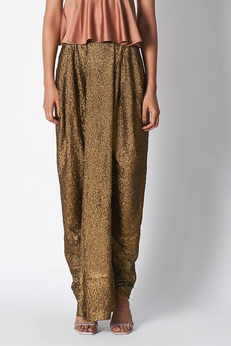 Buy_431-88 By Shweta Kapur_Green Sequins Shimmer Embellished Draped Vg Dhoti _Online_at_Aza_Fashions