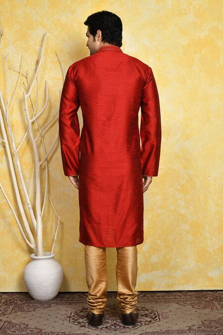 Arihant Rai Sinha Embroidered Placket Kurta & Churidar Set 