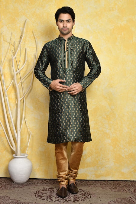 Arihant Rai Sinha Woven Geometric Pattern Kurta & Churidar Set 