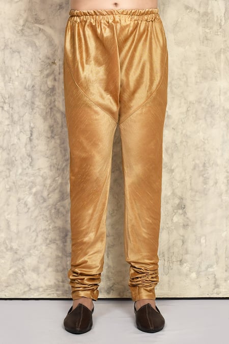 Arihant Rai Sinha_Green Silk Embroidery Woven Geometric Pattern Kurta And Churidar Set_Online_at_Aza_Fashions