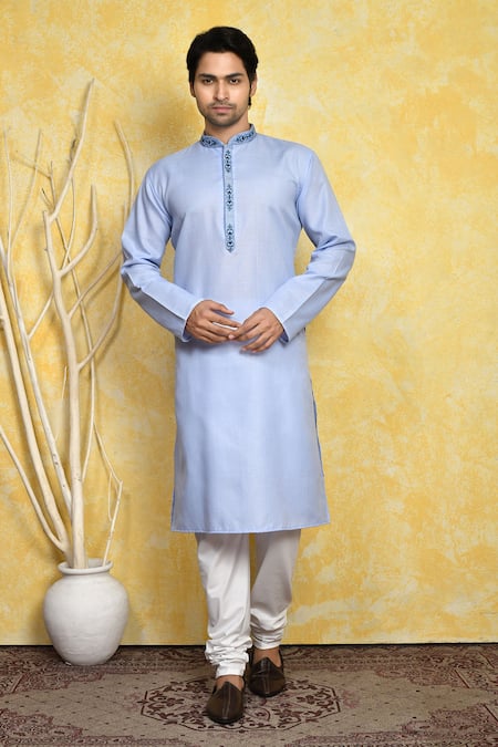 Arihant Rai Sinha Embroidered Placket Kurta & Churidar Set 