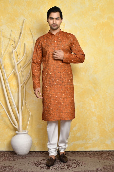 Arihant Rai Sinha Checkered Print Kurta Set 