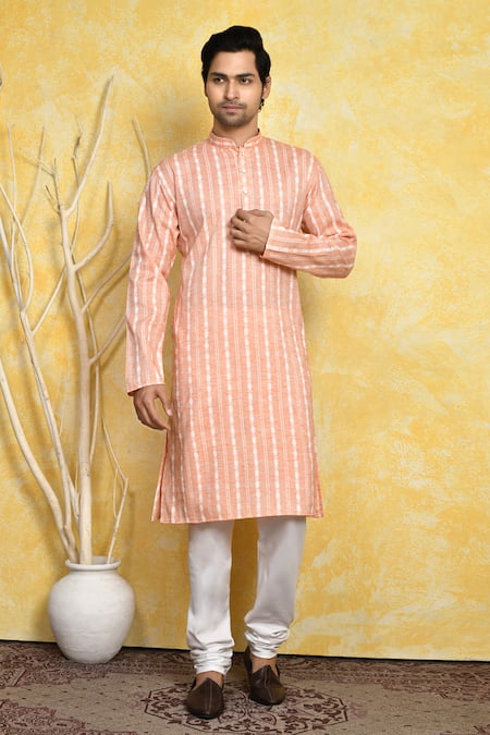 Arihant Rai Sinha Stripe Print Kurta & Churidar Set 