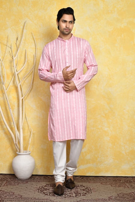 Arihant Rai Sinha Hexagon Stripe Print Kurta Set 