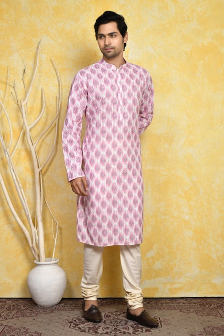 Arihant Rai Sinha Ikat Print & Embroidered Kurta Set 