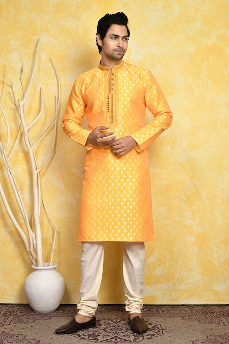 Arihant Rai Sinha Diamond Woven Kurta & Churidar Set 