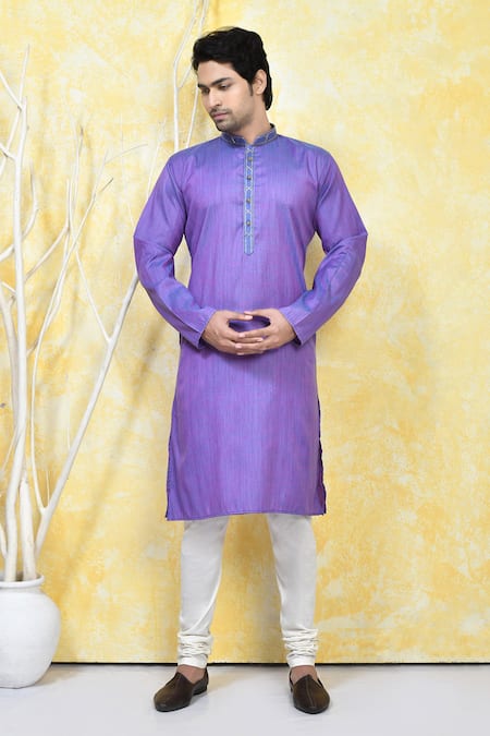 Arihant Rai Sinha Solid Mandarin Collar Kurta Set 