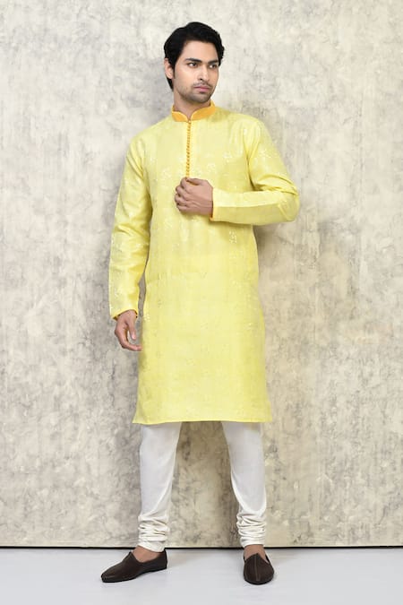 Arihant Rai Sinha Floral Resham Woven Kurta Set 