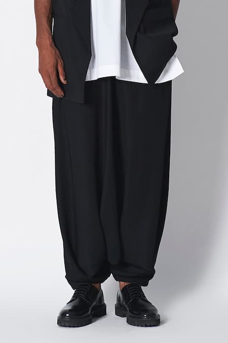 Buy 431-88 By Shweta Kapur Black Microfiber Plain Harrem Pant Online at Aza Fashions Buy_431-88 By Shweta Kapur_Black Microfiber Plain Harrem Pant _Online_at_Aza_Fashions