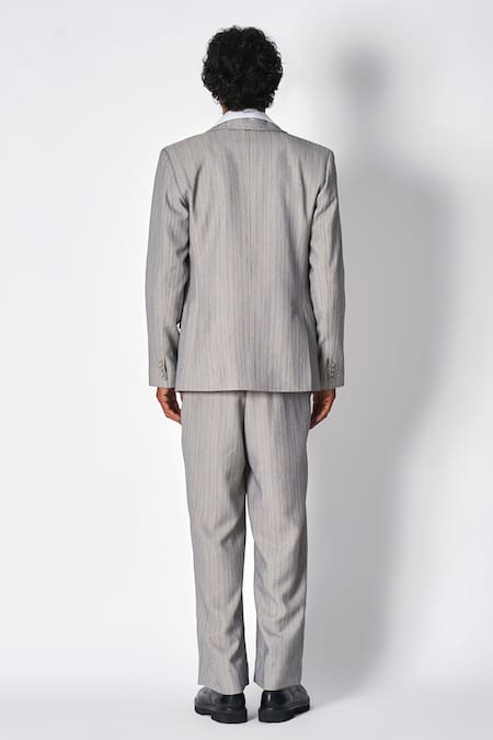 431-88 By Shweta Kapur Stripe Pattern Front Pleated Mil Pant 