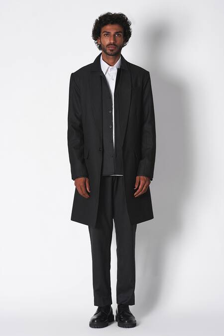 431-88 By Shweta Kapur_Black Lapel Collar Paul Blazer _Online_at_Aza_Fashions