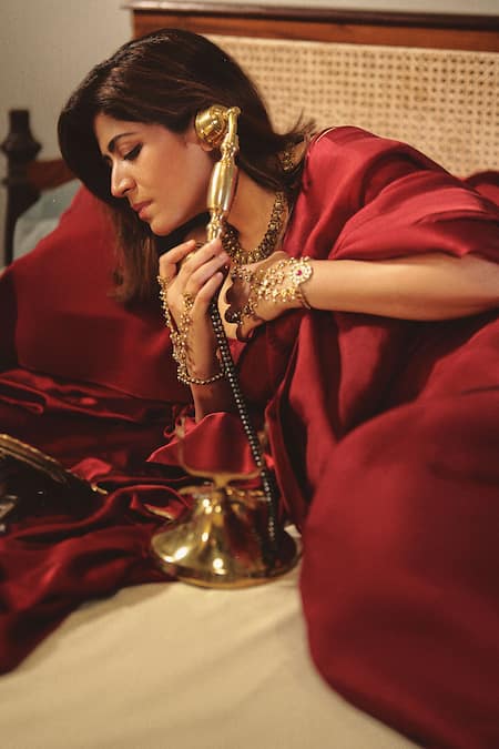 Ekaya Banaras Plain Saree With Unstitched Blouse Piece 