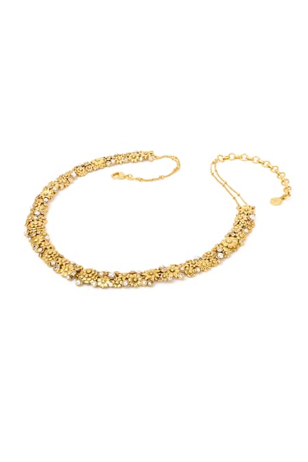 Aulerth X JJ Valaya Opaline Floral Cutwork Choker 