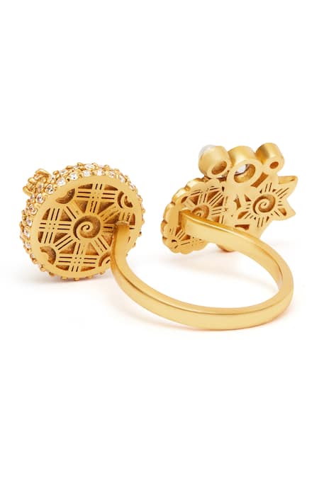 Aulerth X JJ Valaya Floral Cutwork Statement Ring 