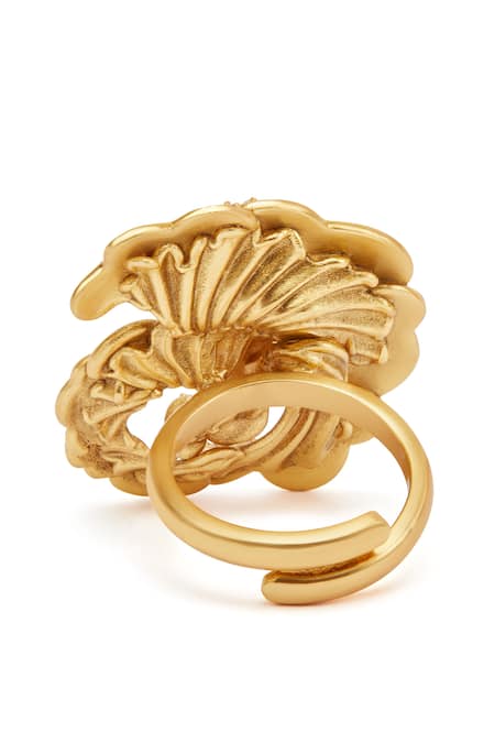 Aulerth X JJ Valaya Odeta Embellished Carved Ring 