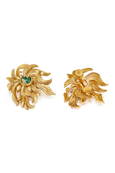 Aulerth X JJ Valaya Odeta Helix Carved Stud Earrings 