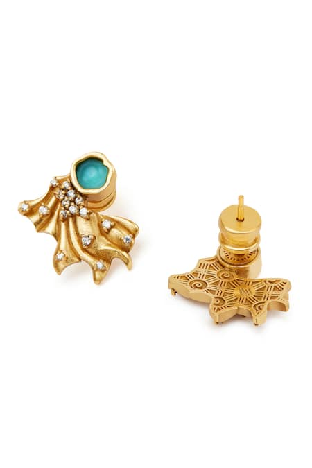 Aulerth X JJ Valaya Opaline Miniature Carved Earrings 