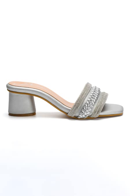Nidhi Bhandari_Silver Stones Swarovski Embellished Heels _Online_at_Aza_Fashions