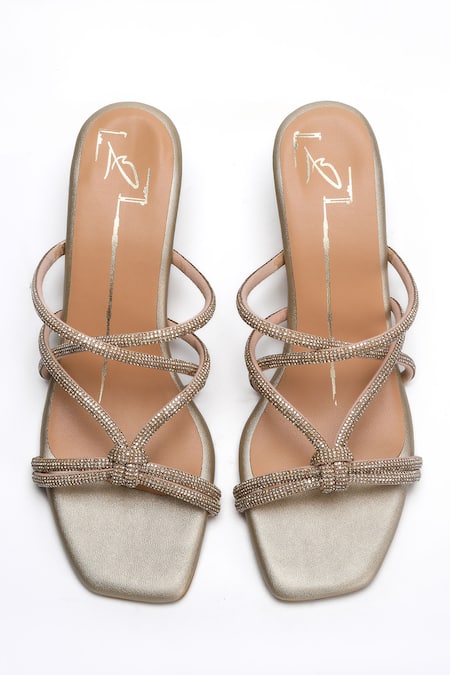 Nidhi Bhandari Swarovski Strap Block Heels 