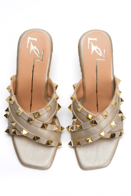 Nidhi Bhandari Criss Cross Stud Embellished Wedges 