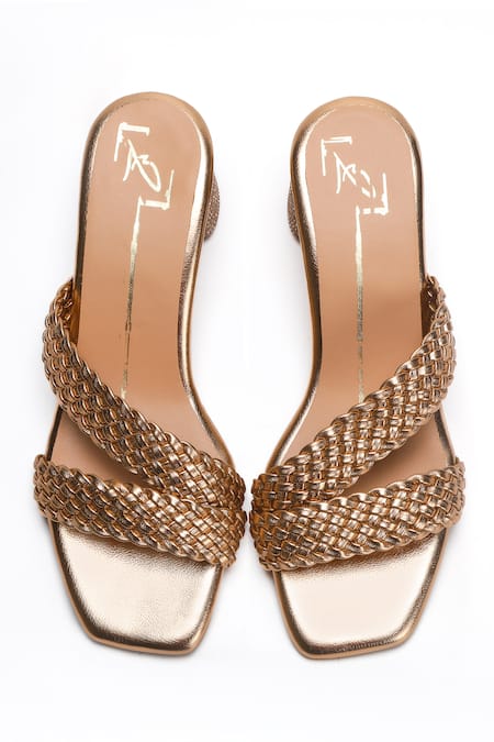 Nidhi Bhandari Braided Pattern Swarovski Block Heels 