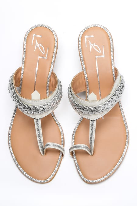Nidhi Bhandari Braided Pattern Kolhapuri Wedges 