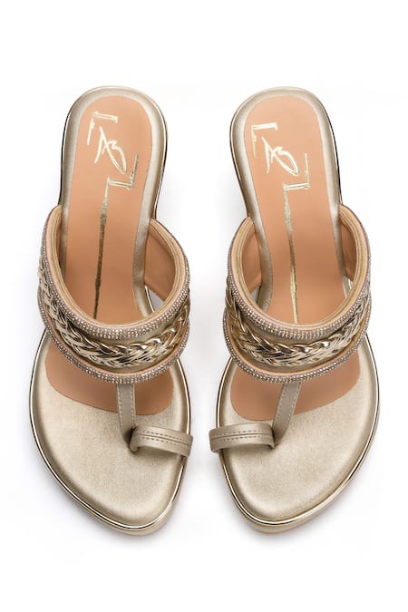 Nidhi Bhandari Swarovski Embellished Kolhapuri Wedges 