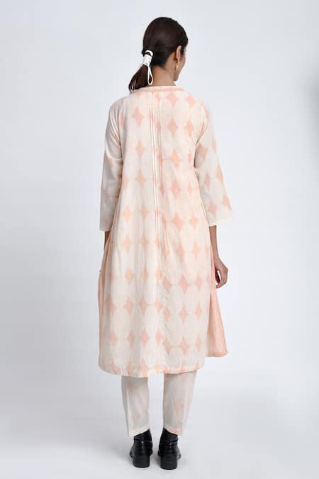 JAYATI GOENKA Diamond Block Print Robe Pant Set 