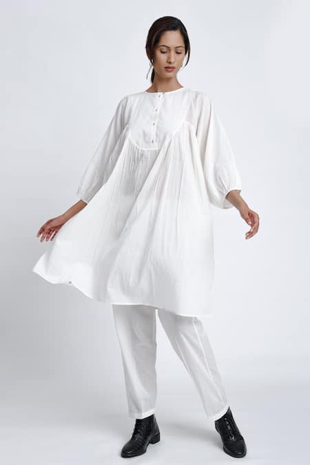 Jayati Goenka Cotton Plain Tunic & Trouser Set 