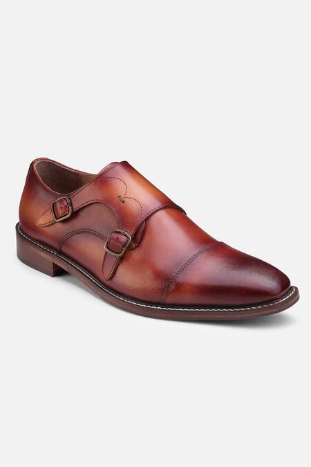 Buy_Hats Off Accessories_Brown Designer Monk Strap Shoes_Online_at_Aza_Fashions