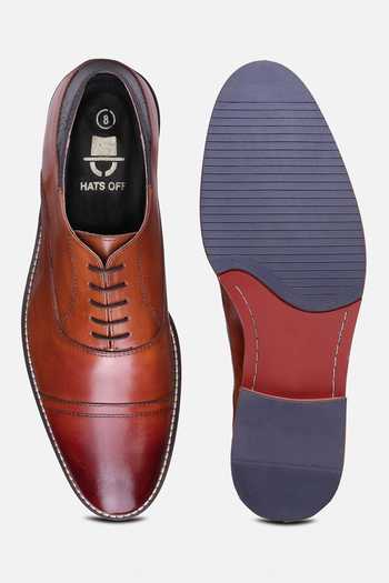 Hats Off Accessories Brown Plain Oxford Shoes 2