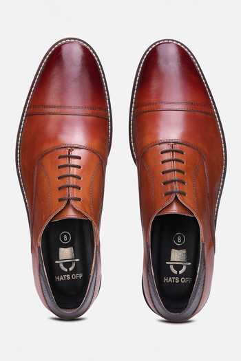Hats Off Accessories Brown Plain Oxford Shoes 6