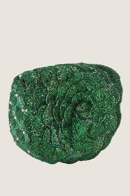 Buy Doux Amour Green Embroidery Mini Clutch Online at Aza Fashions Buy_Doux Amour_Green Embroidery Mini Clutch _Online_at_Aza_Fashions