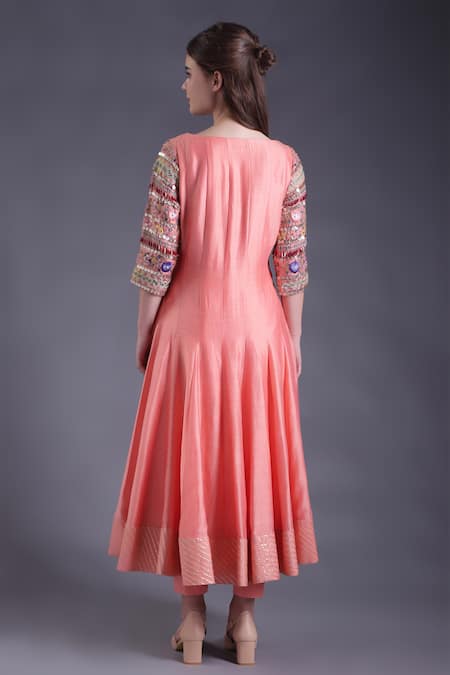 House Of Tushaom Scallop Neck Anarkali Pant Set 