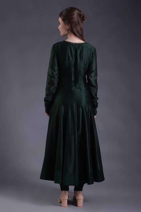 House Of Tushaom Floral Motif Embroidered Anarkali Set 