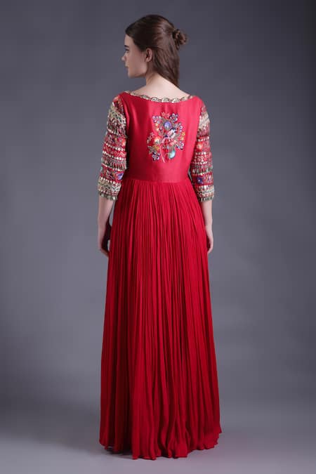 House Of Tushaom Embroidered Yoke Anarkali With Scallop Hem Dupatta 