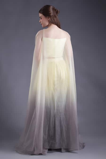 House Of Tushaom Leaf Embroidered Blouse Sharara Set 