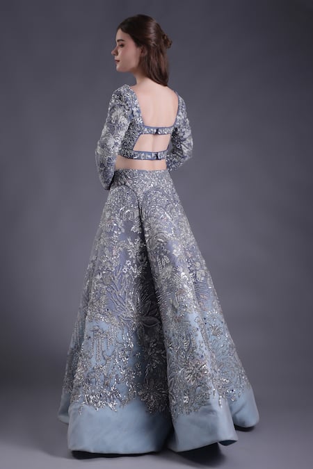 House Of Tushaom Floral Hand Embroidered Lehenga Blouse Set 