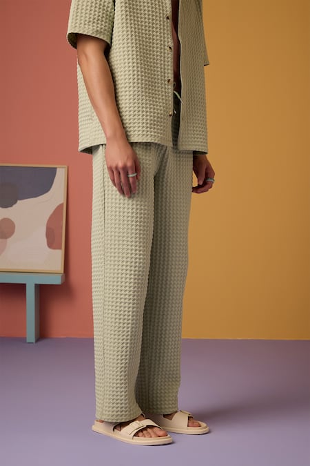 Muvazo_Green Hemp Cabana Opulence Pant _Online_at_Aza_Fashions