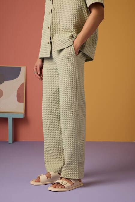 Muvazo_Green Hemp Cabana Opulence Pant _at_Aza_Fashions