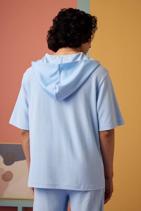 Shop_Muvazo_Blue Cotton Day Break Horizon Tee _at_Aza_Fashions