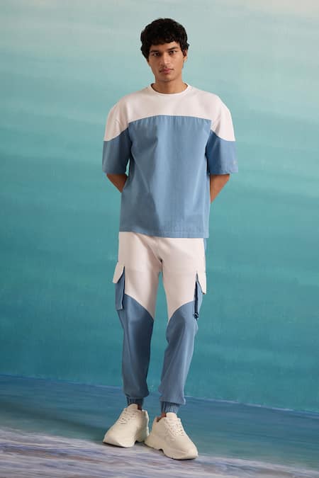 MUVAZO Coastal Mist Colorblock Joggers 