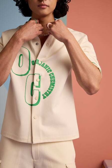 Muvazo_Beige Cotton, Polyester Organic Ovation Pattern Shirt _Online_at_Aza_Fashions