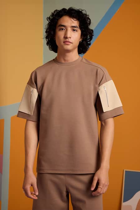 Muvazo Nutty Brown 3D Pocket Tee 